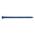 Midwest Fastener Masonry Screw, 3/16" Dia., Hex, 4 in L, Steel Blue Ruspert, 100 PK 09265